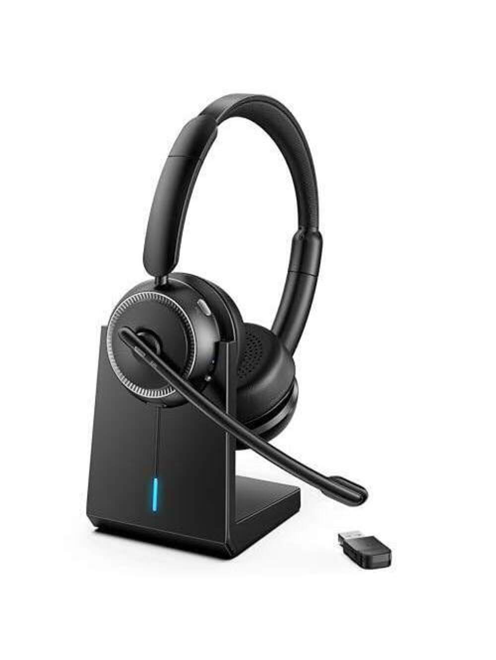 Wireless Headset with Mic | Bluetooth 5.4 Noise Cancelling Headphones w/ Dongle